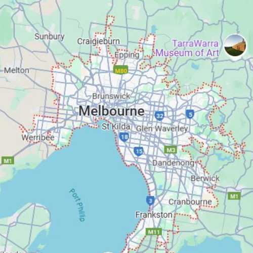 Map of Melbourne Australia